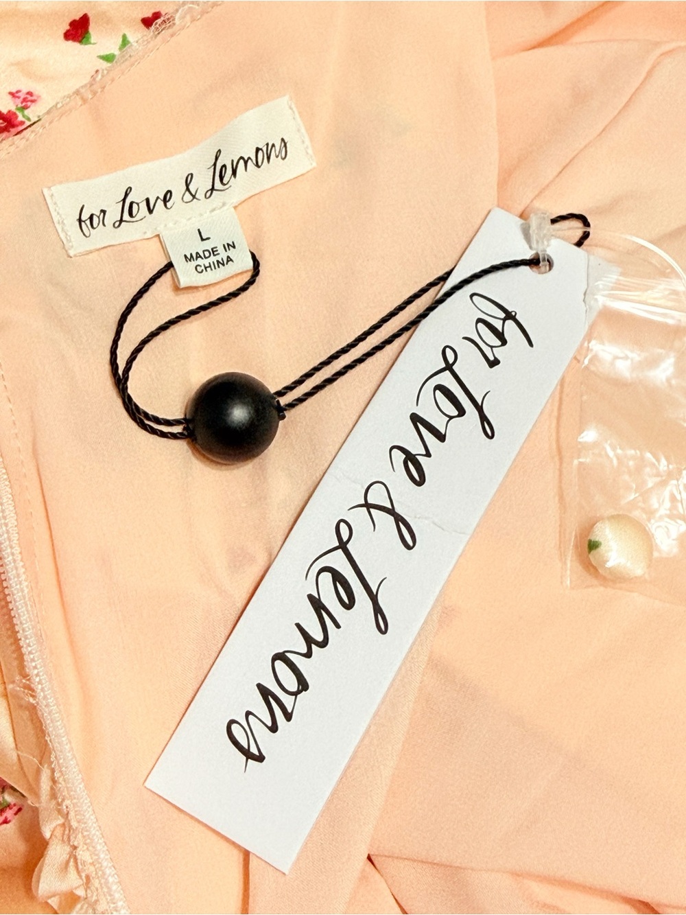 FOR LOVE & LEMONS PEACH PINK ASTER FLORAL MINI DRESS - Picture 12 of 16